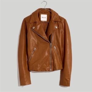 Madewell washed leather jacket in brown